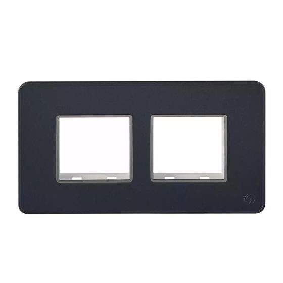 engem_4_module_stone_grey_plate_with_chrome_bezel_cb93104fs05_front_new.jpg enGem 4 Module Stone Grey Plate with chrome Bezel L T CB93104FS05 engem 4 module stone grey plate with chrome bezel cb93104fs