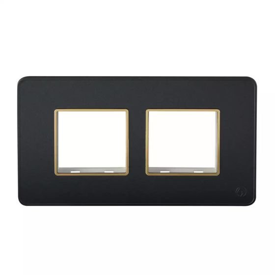 engem_4_module_stone_grey_plate_with_golden_bezel_cb93104fs06_front_new.jpg enGem 4 Module Stone Grey Plate with Golden Bezel L T CB93104FS06 engem 4 module stone grey plate with golden bezel cb93104fs