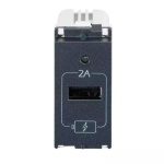 enGem USB Charger 2A 1 Module Stone Grey L T CB93101AS02 engem usb charger 2a 1 module stone grey cb93101as02 front