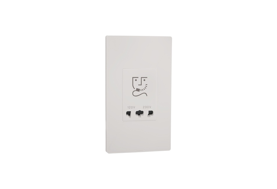 lg-679259-web-r MYRIUS Shaver Socket-110 230V AC-Monoblock with Plate-4 Module-Classic White Legrand 679259 lg 679259 web r