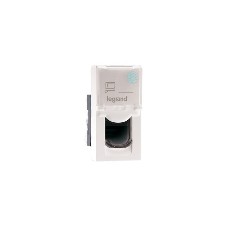 MYRIUS Information Socket-RJ45-Cat 6-UTP-1 Module-Anti-Bacterial-Classic White Legrand 679332 lg 679332 web r
