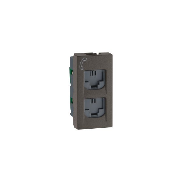 MYRIUS Telephone Socket-Double RJ11-Charcoal Grey Legrand 679463 lg 679463 web r