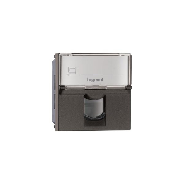 MYRIUS Information Socket-RJ45-Cat 6-UTP-Tooless with Shutter-2 Module-Charcoal Grey Legrand 679466 lg 679466 web r