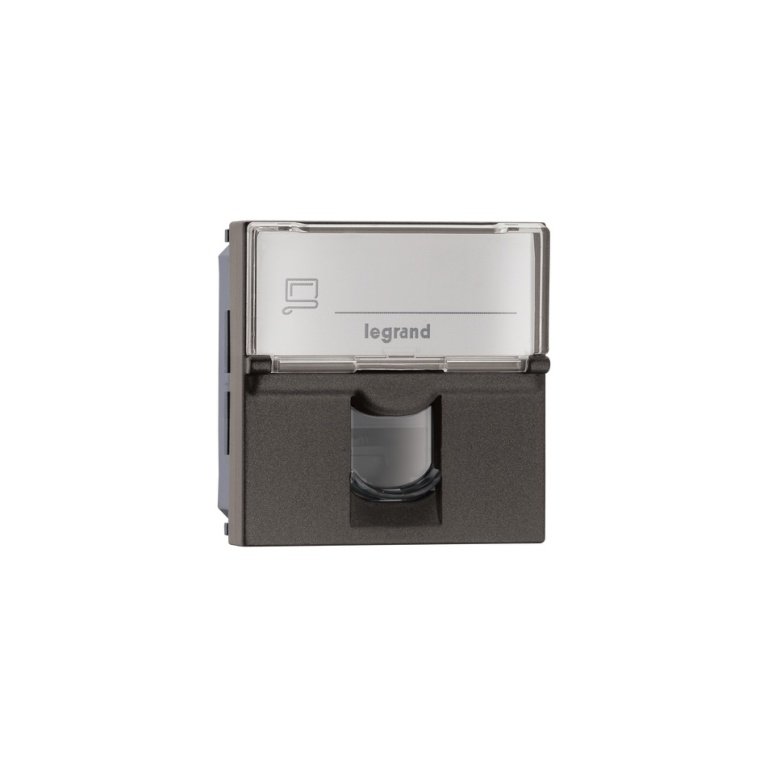 MYRIUS Information Socket-RJ45-Cat 6-UTP-Tooless with Shutter-2 Module-Charcoal Grey Legrand 679466 lg 679466 web r