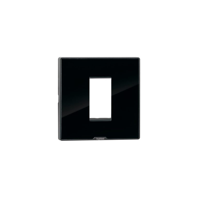 MYRIUS Cover Plate with Support Frame-1 Module-Ice Black Legrand 679541 lg 679541 web r