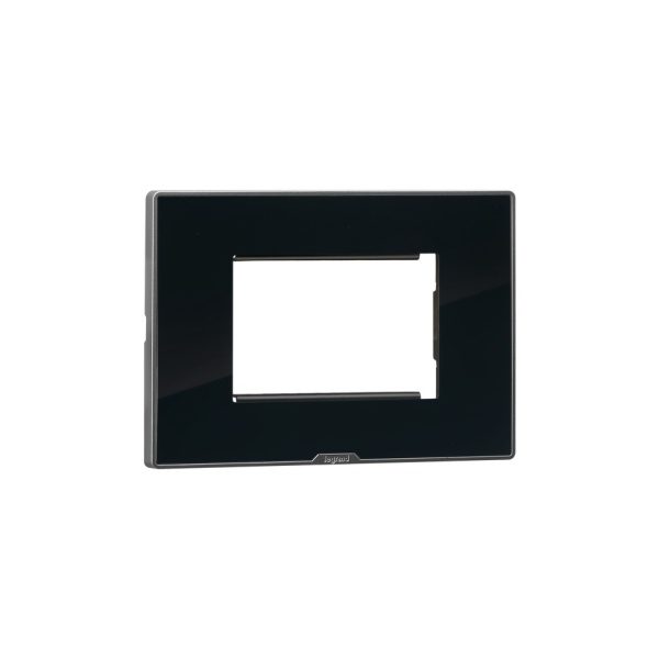 MYRIUS Cover Plate with Support Frame-3 Module-Ice Black Legrand 679543 lg 679543 web r