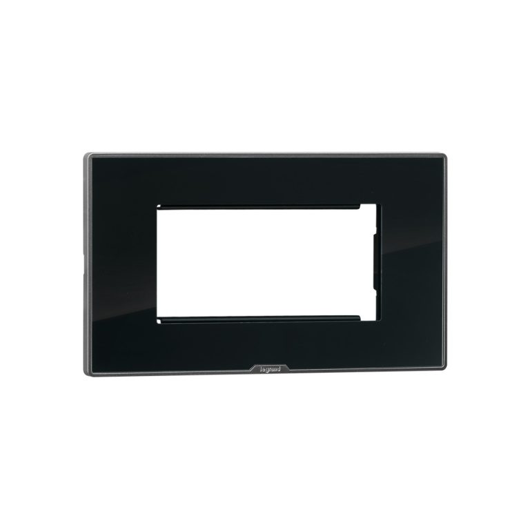 MYRIUS Cover Plate with Support Frame-4 Module-Ice Black Legrand 679544 lg 679544 web r