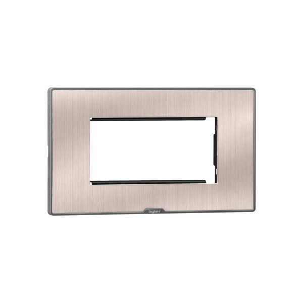 MYRIUS Cover Plate with Support Frame-4 Module-Pearl Champagne Legrand 679564 lg 679564 web r