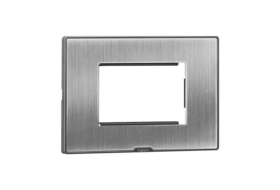 lg-679583-web-r MYRIUS Cover Plate with Support Frame-3 Module-Sonic Silver Legrand 679583 lg 679583 web r