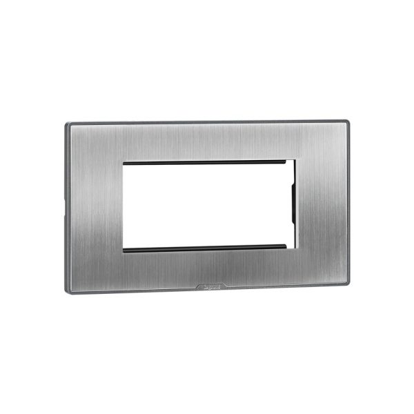 MYRIUS Cover Plate with Support Frame-4 Module-Sonic Silver Legrand 679584 lg 679584 web r