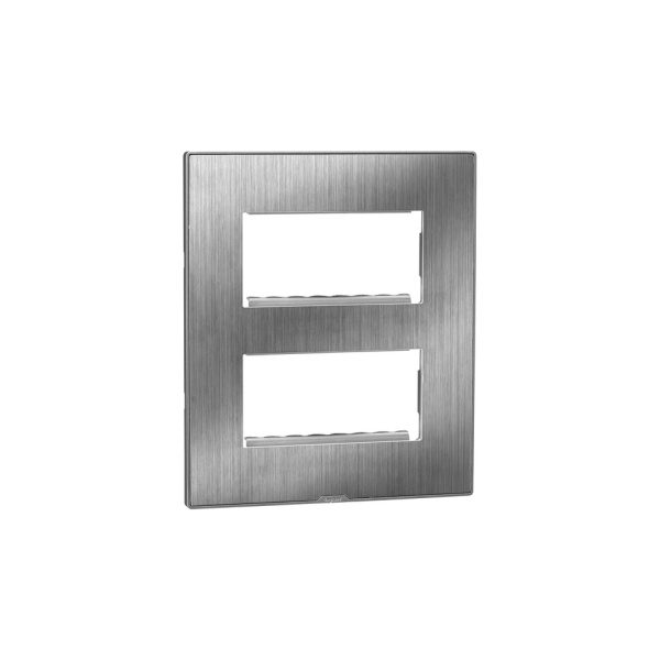 MYRIUS Cover Plate with Support Frame-2 4 Module-Sonic Silver Legrand 679589 lg 679589 web r