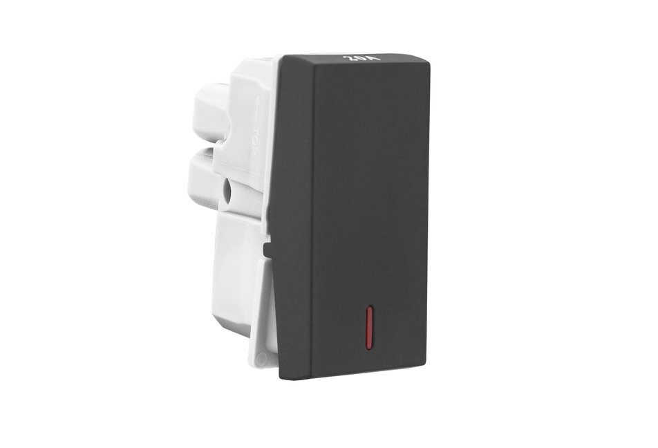 Legrand Allzy 20A 1-Way Switch with Indicator, Matt Black | 6812 08
