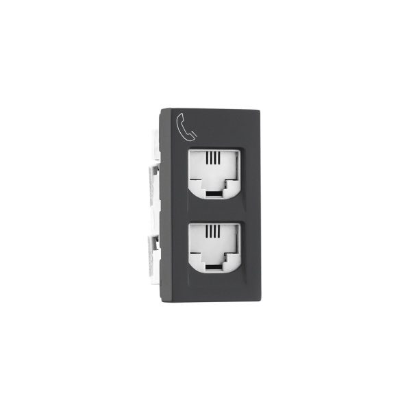 Allzy Telephone Socket-Double RJ11-with Shutter-1 Module-Matt Black Legrand 681231 lg 681231 web r koqubk2wihyauyrz