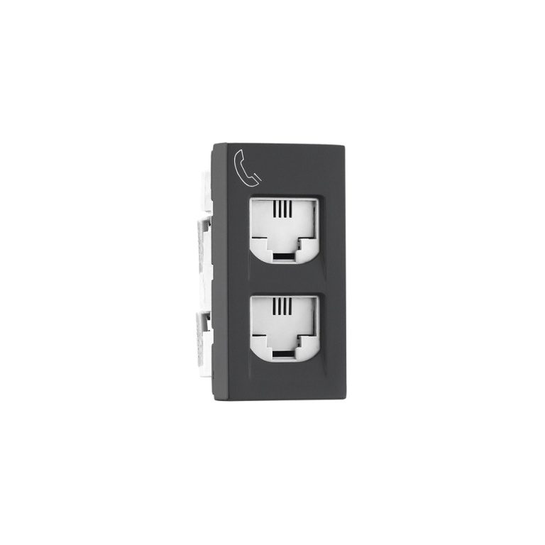 Allzy Telephone Socket-Double RJ11-with Shutter-1 Module-Matt Black Legrand 681231 lg 681231 web r koqubk2wihyauyrz
