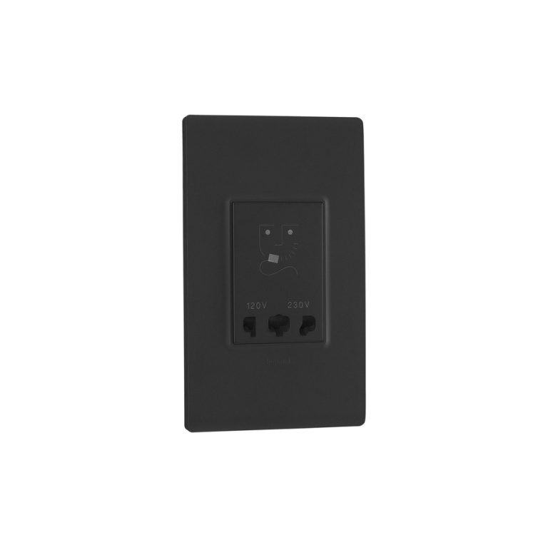 Allzy Shaver Socket-120V 230V-with Plate-4 Module-Matt Black Legrand 681255 lg 681255 web r slayhbwhapygpbqy