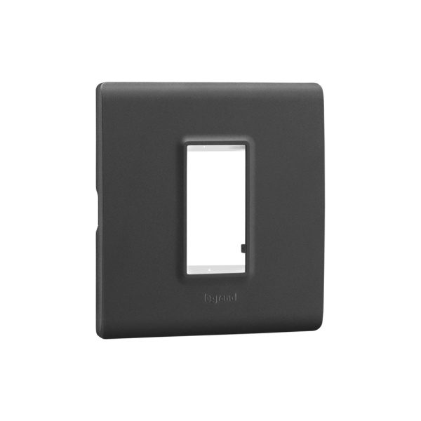 Allzy Cover Plate with Frame-1 Module-Matt Black Legrand 681311 lg 681311 web r njdjyqxoiqqcpvlm