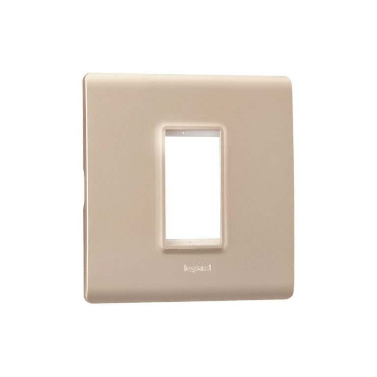 Allzy Cover Plate with Frame-1 Module-Aluminium Champagne Legrand 681344 lg 681344 web r t7lmn352eqhmrakd