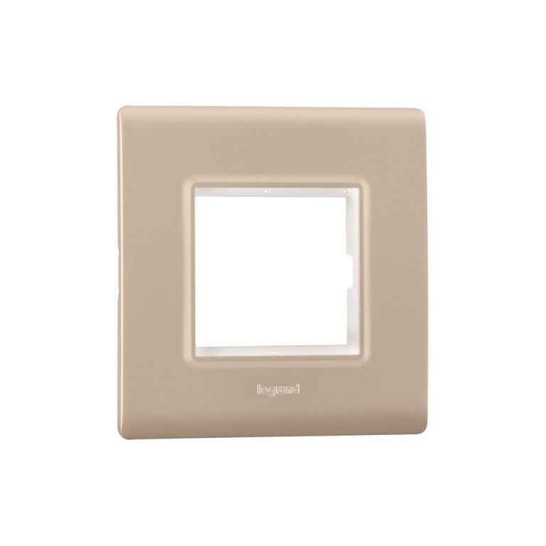 Allzy Cover Plate with Frame-2 Module-Aluminium Champagne Legrand 681345 lg 681345 web r bf1l0xjrjgupffqc