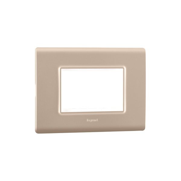 Allzy Cover Plate with Frame-3 Module-Aluminium Champagne Legrand 681346 lg 681346 web r jmr9ruufdpozer5t