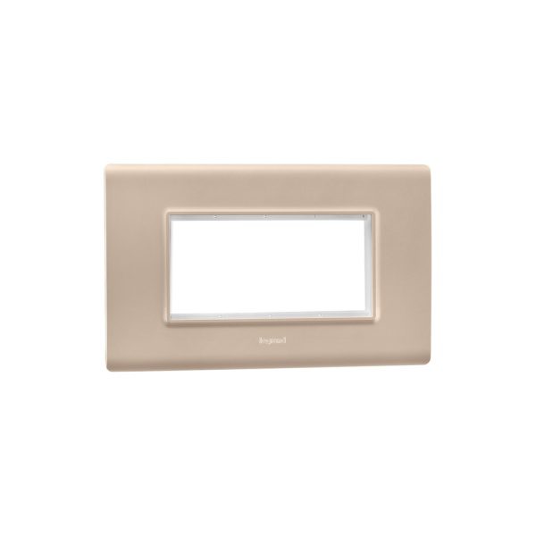 Allzy Cover Plate with Frame-4 Module-Aluminium Champagne Legrand 681347 lg 681347 web r afidbqjfnjprsfc2