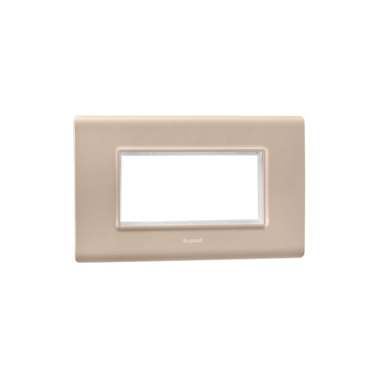 Allzy Cover Plate with Frame-4 Module-Aluminium Champagne Legrand 681347 lg 681347 web r afidbqjfnjprsfc2