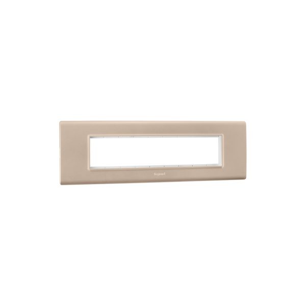 Allzy Cover Plate with Frame-9 Module-Aluminium Champagne Legrand 681351 lg 681351 web r rhx7agw43skkbc9l