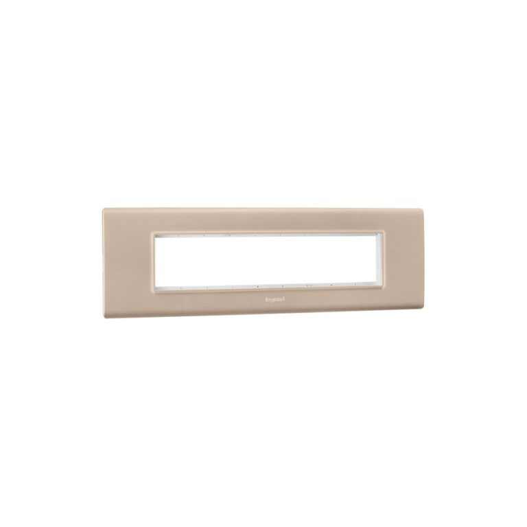 Allzy Cover Plate with Frame-9 Module-Aluminium Champagne Legrand 681351 lg 681351 web r rhx7agw43skkbc9l
