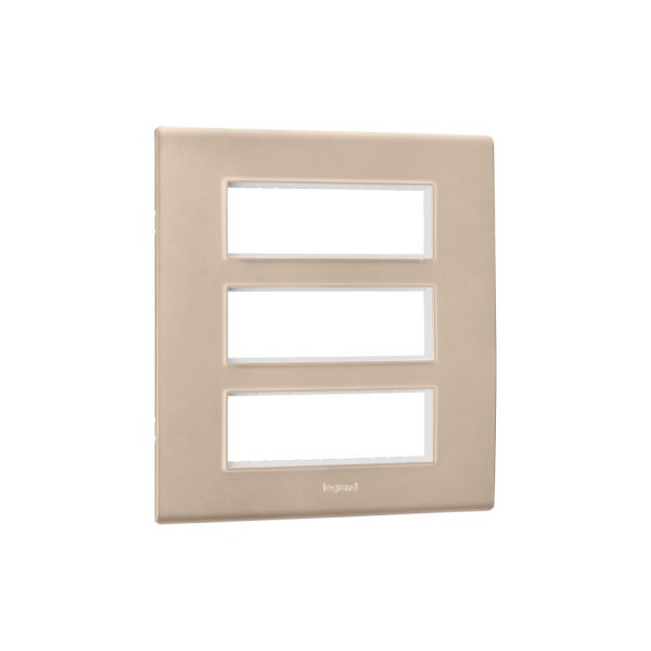 Allzy Cover Plate with Frame-18 Module-Aluminium Champagne Legrand 681354 lg 681354 web r sdxh8e6xyvyw1qho