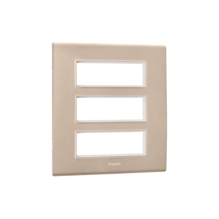 Allzy Cover Plate with Frame-18 Module-Aluminium Champagne Legrand 681354 lg 681354 web r sdxh8e6xyvyw1qho