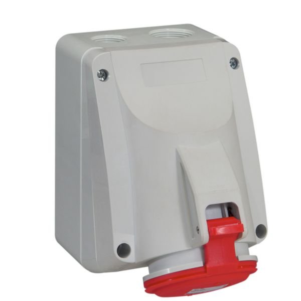 Surface mounting socket P17 IP44 380 415 V 32 A 3P E , 555258 Legrand 555258 legrand
