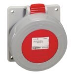 Panel mounting socket P17 IP66 67 380 415 V 16 A 3P N E , 555389 Legrand 555389 legrand