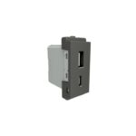 P7003_PG | A + C 1 Module Usb, Painted Grey - Schneider Electric