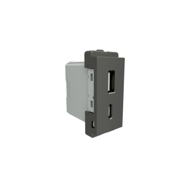 P7003_PG | A + C 1 Module Usb, Painted Grey - Schneider Electric