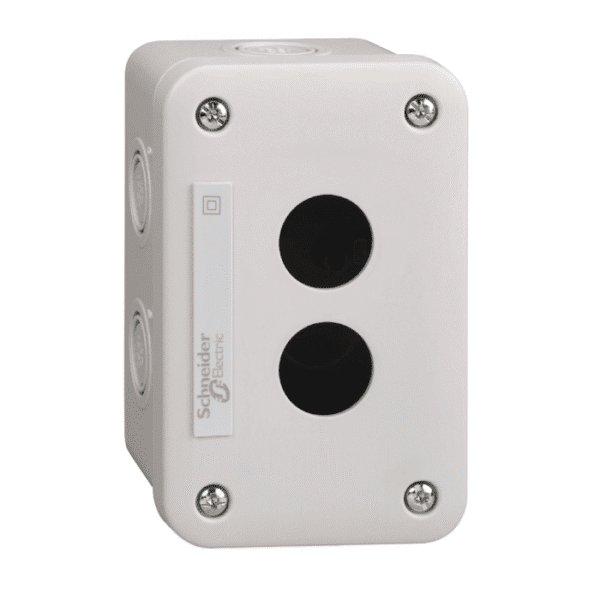 XALE2 | empty control station - light grey - 2 cut-outs - IP54 - for XB7 Ø 22 mm - Schneider Electric