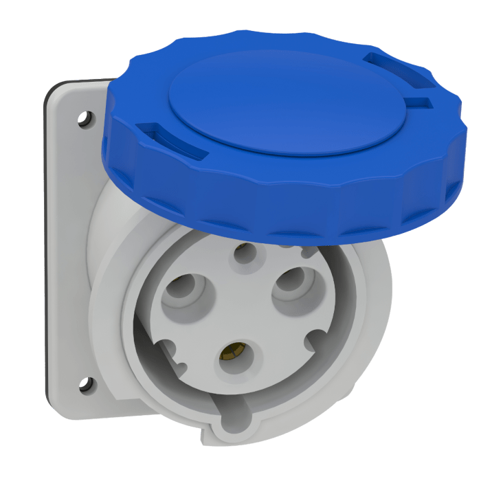 35-1.png 81278 | PratiKa industrial socket - 63 A - 2P + E - 200...250 V AC - IP67 - Schneider Electric - Image 1