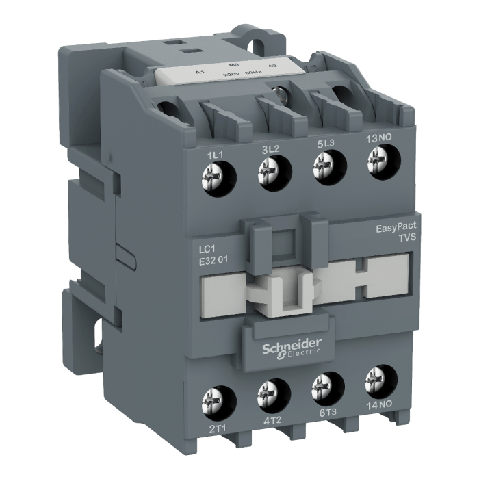 43-1.png LC1E3810M5WB | EasyPact TVS contactor 3P(3 NO) - AC-3 - 400 V 50A - 220 V AC coil wide range - Schneider Electric - Image 1