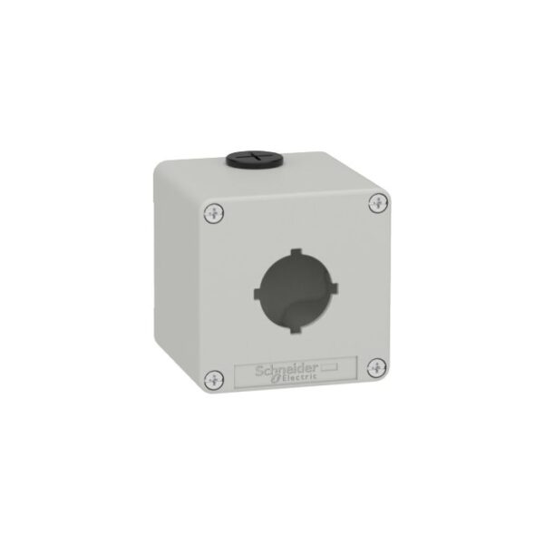 XAPD1601 | Empty Grey 1 Hole Control Box,1 Cut-Out 30Mm With Notches, 80 X 80 X 77, Ul Culus - Schneider Electric