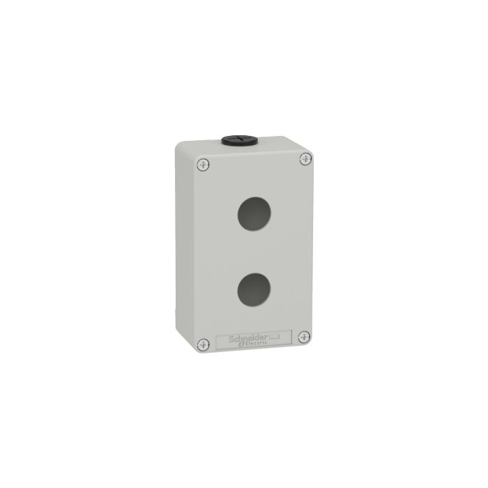 50.jpg XAPD2202 | Empty Grey 2 Holes Control Box,2 Cut-Outs 22Mm, 80 X 130 X 51,5, Ul Culus - Schneider Electric - Image 1