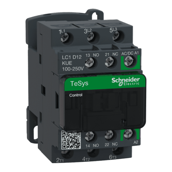 LC1D12KUE | TeSys D contactor 3P 12A AC-3 up to 440V coil 100-250V AC/DC - Schneider Electric