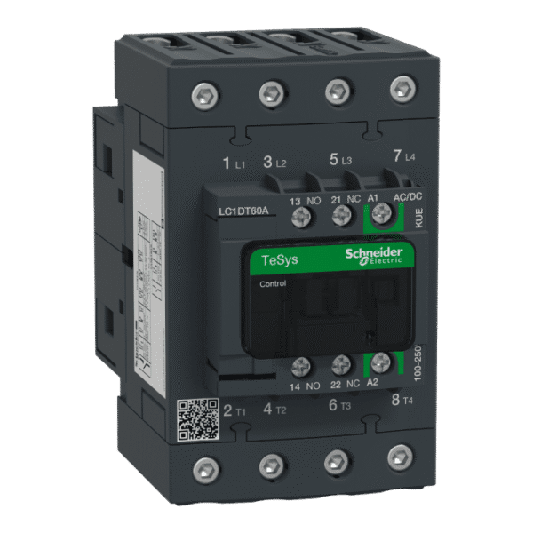 LC1DT60AKUE | TeSys D contactor 4P 60A AC-1 up to 440V coil 100-250V AC/DC Everlink - Schneider Electric