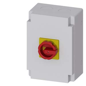 G_I202_XX_32622i.jpg 3LD2866-0TB53 | SENTRON, Switch disconnector 3LD, emergency switching-off switch, 3- pole, Iu: 125 A, operating power / at AC-23 A 400 V: 45 kW, Molded plastic encapsulation for metric cable gland, rotary operating mechanism, red/yellow - Siemens - Image 1