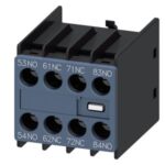 3RH2911-1XA22-0MA0 | auxiliary switch, on the front, 2 NO + 2 NC, 53/54, 61/62, 71/72, 83/84, current path: 1 NO, 1 NC, 1 NC, 1 NO, screw terminal, for contactors 3RT2 and contactor relays 3RH2 - Siemens
