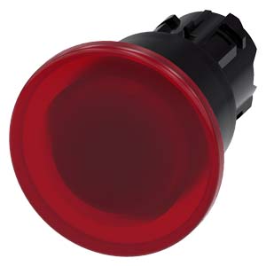 G_IC03_XX_06961i.jpg 3SU1001-1BA20-0AA0 | Illuminated mushroom pushbutton, 22 mm, round, plastic, red, 40 mm, latching, Pull-to-unlatch mechanism - Siemens - Image 1