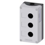 3SU1803-0AA00-0AB1 | Enclosure for command devices, 22 mm, round, Enclosure material plastic, enclosure top part gray, 3 control points plastic, Recess for labels, without equipment - Siemens