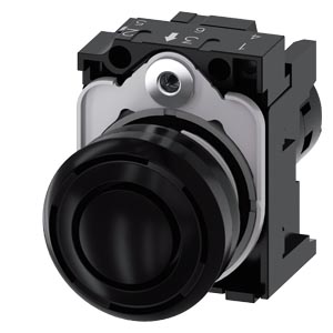 G_IC03_XX_30946i.jpg 3SU1200-6KB10-1AA0 | acoustic signal device, compact, 22 mm, round, plastic, black, Continuous tone 2.4 kHz, IP40, Sound pressure min. 80 dB/10 cm, with holder, Operating voltage 24 V AC/DC, screw terminal - Siemens - Image 1