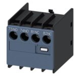 3RH2911-1LA11 | auxiliary switch, on the front, 1 NO + 1 NC, 73/74, 81/82, current path: 1 NO, 1 NC, cable entry from the top, screw terminal, for contactors 3RT2 and contactor relays 3RH2 - Siemens