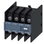 3RH2911-4FA40 | auxiliary switch, on the front, 4 NO, .3/.4, .3/.4, .3/.4, .3/.4, current path: 1 NO, 1 NO, 1 NO, 1 NO, ring cable lug connection, for contactors 3RT2 and contactor relays 3RH2 - Siemens