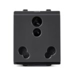 AAKY2106 | Opale-6A/16A, 3 Pin Socket With Shutter, Dark Grey - Schneider Electric