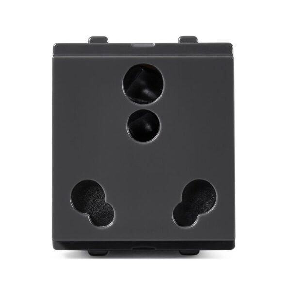 AAKY2106 | Opale-6A/16A, 3 Pin Socket With Shutter, Dark Grey - Schneider Electric