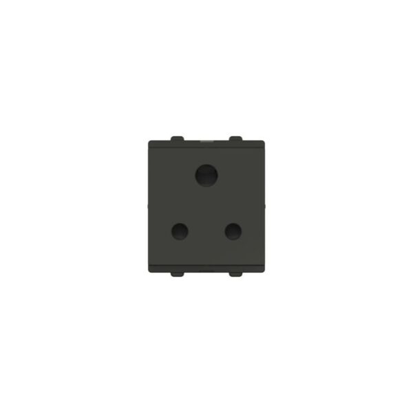 AAXY2005NS | Socket Outlet With Shutters, Opale, 3 Pin, 6A, Charcoal Grey - Schneider Electric